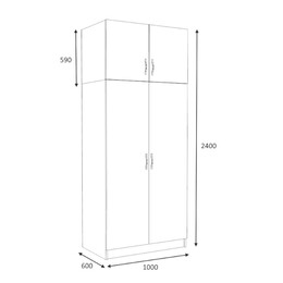 Ντουλάπα Ρούχων Victoria Megapap Δίφυλλη με Πατάρι Χρώμα Φυσικό Οξιάς 100x60x240εκ.