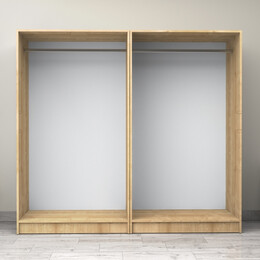 Ντουλάπα Ρούχων Victoria Megapap Τετράφυλλη Χρώμα Φυσικό Οξιάς 200x60x181εκ.