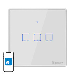 Sonoff Έξυπνος Διακόπτης Wifi & rf 433 t2 eu tx (3 Καναλιών) (Λευκό)