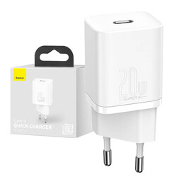 Baseus Γρήγορος Φορτιστής Super si 1c 20w (Λευκό)