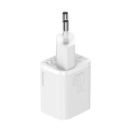 Baseus Γρήγορος Φορτιστής Super si 1c 20w με Καλώδιο usb-c σε Lightning 1m (Λευκό)