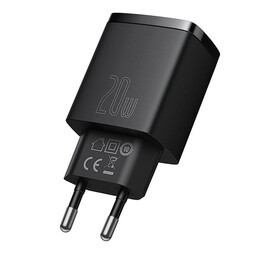 Baseus Φορτιστής Compact Quick Charger Usb, usb-c 20w (Μαύρο)