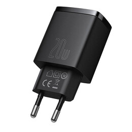 Baseus Φορτιστής Compact Quick Charger Usb, usb-c 20w (Μαύρο)