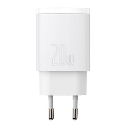 Baseus Φορτιστής Compact Quick Charger Usb, usb-c 20w (Λευκό)