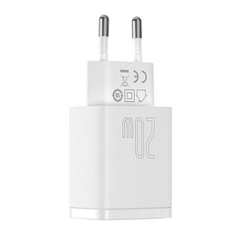 Baseus Φορτιστής Compact Quick Charger Usb, usb-c 20w (Λευκό)