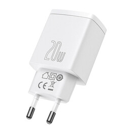 Baseus Φορτιστής Compact Quick Charger Usb, usb-c 20w (Λευκό)