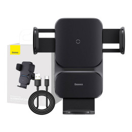 Baseus Βάση Κινητού Αυτοκινήτου/ασύρματος Φορτιστής Wisdom (Μαύρο)