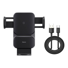 Baseus Βάση Κινητού Αυτοκινήτου/ασύρματος Φορτιστής Wisdom (Μαύρο)