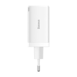 Baseus Φορτιστής Gan5 pro 2xusb-c + usb 65w (Λευκό)