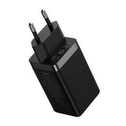 Baseus Φορτιστής Gan5 pro 2xusb-c + usb 65w (Μαύρο)