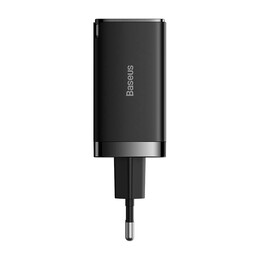 Baseus Φορτιστής Gan5 pro 2xusb-c + usb 65w (Μαύρο)
