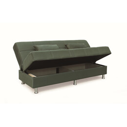 FELINA GREEN ΥΦΑΣΜΑ 3ΘΕΣΙΟΣ ΚΑΝΑΠΕΣ/ΚΡΕΒΑΤΙ ΜΕ ΑΠΟΘ.ΧΩΡΟ 180X90εκ.