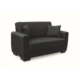 ANIMA BLACK ΥΦΑΣΜΑ 2ΘΕΣΙΟΣ ΚΑΝΑΠΕΣ/ΚΡΕΒΑΤΙ ΜΕ ΑΠΟΘ.ΧΩΡΟ 150Χ80εκ.