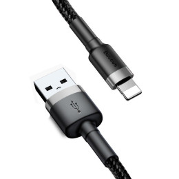 Baseus Καλώδιο usb σε Lightning Cafule 2.4a 0.5m (Γκρι/μαύρο)