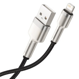 Baseus Καλώδιο usb σε Lightning Cafule Metal Braided, 2.4a, 1m (Μαύρο)