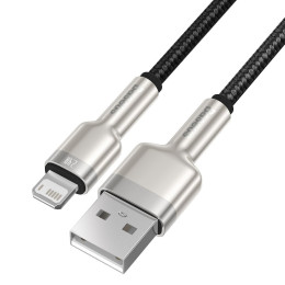 Baseus Καλώδιο usb σε Lightning Cafule Metal Braided, 2.4a, 1m (Μαύρο)