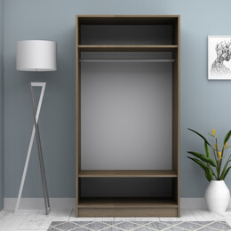 Ντουλάπα Ρούχων Misra Megapap Δίφυλλη Συρόμενη Χρώμα Καρυδί 94x52x182εκ.