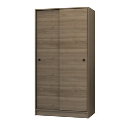 Ντουλάπα Ρούχων Misra Megapap Δίφυλλη Συρόμενη Χρώμα Καρυδί 94x52x182εκ.