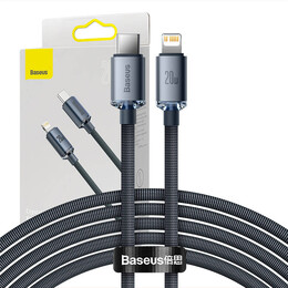 Baseus Καλώδιο usb-c σε Lightning Crystal Shine, 20w, pd, 2m (Μαύρο)