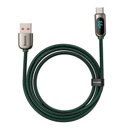 Baseus Καλώδιο usb σε usb-c με Οθόνη, 66w, 1m (Πράσινο)