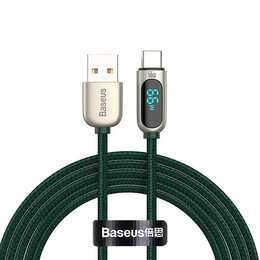 Baseus Καλώδιο usb σε usb-c με Οθόνη, 66w, 1m (Πράσινο)