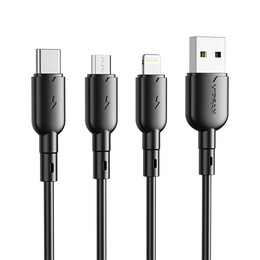 Usb to Micro usb Cable Vfan Colorful X11, 3a, 1m (Black)