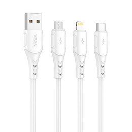 Usb to Micro usb Cable Vfan Colorful X12, 3a, 1m (White)