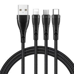 3in1 usb to usb-c / Lightning / Micro usb Cable, Mcdodo ca-6960, 1.2m (Black)