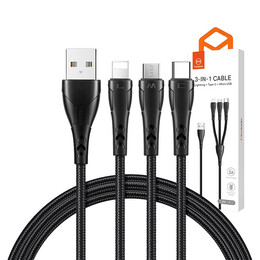 3in1 usb to usb-c / Lightning / Micro usb Cable, Mcdodo ca-6960, 1.2m (Black)
