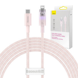 Baseus Καλώδιο usb-a σε Lightning Explorer Series, 20w, 2m (Ροζ)