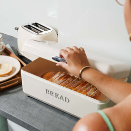 Estia Ψωμιερα Epoque Μεταλλικη 42.5x25.3x18cm Κρεμ