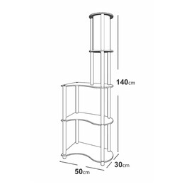 Φωτιστικό Δαπέδου Nova i Megapap mdf - pvc Ύφασμα Χρώμα Καρυδί - Μαύρο 50x30x140εκ.