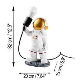 Φωτιστικό Επιτραπέζιο Astronaut Megapap e27 Πολυεστερικό Χρώμα Λευκό 20x15x32εκ.