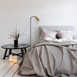 Φωτιστικό Δαπέδου Meli Megapap Μεταλλικό Χρώμα Μαύρο - Bronze Ø28x120εκ.