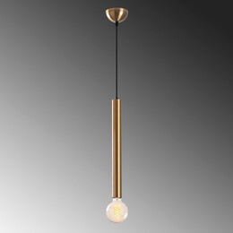 Φωτιστικό Οροφής Lizy i Megapap e27 Μεταλλικό Μονόφωτο Χρώμα Χρυσό Vintage Ø4x139εκ.