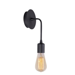 Απλίκα Τοίχου Aden Megapap e27 Μεταλλική Χρώμα Μαύρο 6x12x27εκ.