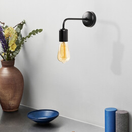 Απλίκα Τοίχου Aven Megapap e27 Μεταλλική Χρώμα Μαύρο 8x20x15εκ.