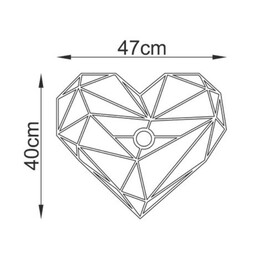 Απλίκα Τοίχου Heart Megapap e27 Μεταλλική Χρώμα Μαύρο 47x12x40εκ.