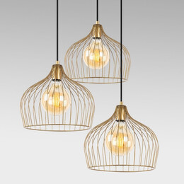 Φωτιστικό Οροφής Alvaro Megapap e27 Μεταλλικό Τρίφωτο Χρώμα Χρυσό 56x40x121εκ.