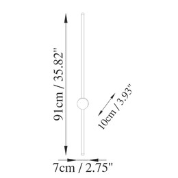 Απλίκα Τοίχου led Trooper Megapap Μεταλλική Χρώμα Γκρι 7x10x91εκ.