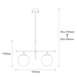 Φωτιστικό Οροφής Nilufer Megapap e27 Μεταλλικό Δίφωτο Χρώμα Χρυσό 52x15x76εκ.