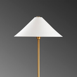 Φωτιστικό Δαπέδου Cansu Megapap e27 Μεταλλικό Χρώμα Λευκό - Χρυσό Ø46x150εκ.