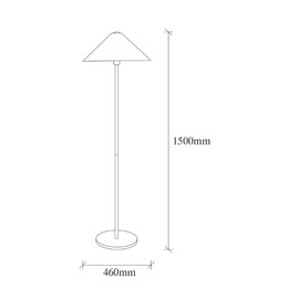 Φωτιστικό Δαπέδου Cansu Megapap e27 Μεταλλικό Χρώμα Λευκό - Χρυσό Ø46x150εκ.