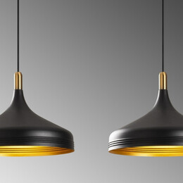 Φωτιστικό Οροφής Franko Megapap e27 Μεταλλικό Δίφωτο Χρώμα Μαύρο - Χρυσό 68x36x132εκ.