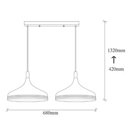 Φωτιστικό Οροφής Franko Megapap e27 Μεταλλικό Δίφωτο Χρώμα Μαύρο - Χρυσό 68x36x132εκ.