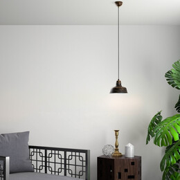 Φωτιστικό Οροφής Vinci Megapap e27 Μεταλλικό Μονόφωτο Χρώμα Χάλκινο Vintage Ø19x108εκ.