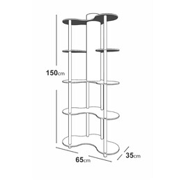 Φωτιστικό Δαπέδου Nova ii Megapap mdf - pvc Ύφασμα Χρώμα Καρυδί - Μαύρο 65x35x150εκ.