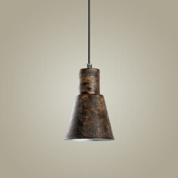 Φωτιστικό Οροφής Vinci i Megapap e27 Μεταλλικό Μονόφωτο Χρώμα Χάλκινο Vintage Ø14x114εκ.