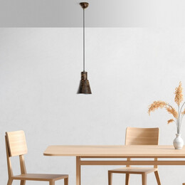 Φωτιστικό Οροφής Vinci i Megapap e27 Μεταλλικό Μονόφωτο Χρώμα Χάλκινο Vintage Ø14x114εκ.