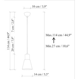 Φωτιστικό Οροφής Vinci i Megapap e27 Μεταλλικό Μονόφωτο Χρώμα Χάλκινο Vintage Ø14x114εκ.